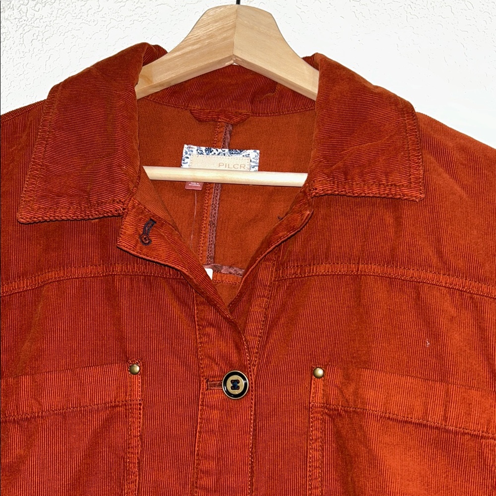 ANTROPOLOGIE PILCRO CORDUROY DUSTER BUTTON FRONT SHACKET WOMENS Sz SMALL NEW - Picture 8 of 15